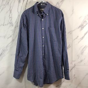 Peter Millar Micro Check Navy Button Down Shirt